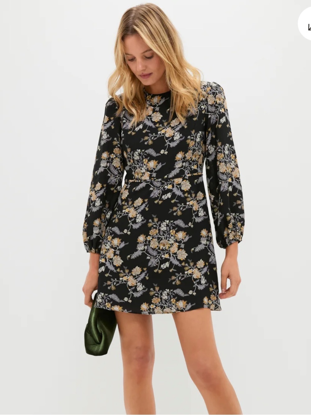 Tuckernuck Hyacinth House Black Multi Floral Sophia Mini Dress Large